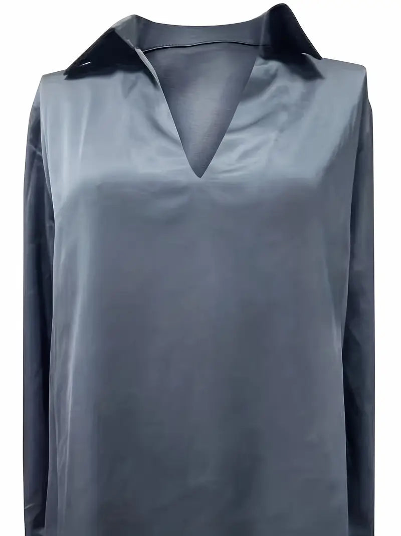 Naya™ – Elegant V-Neck Blouse for Day-to-Night Confidence