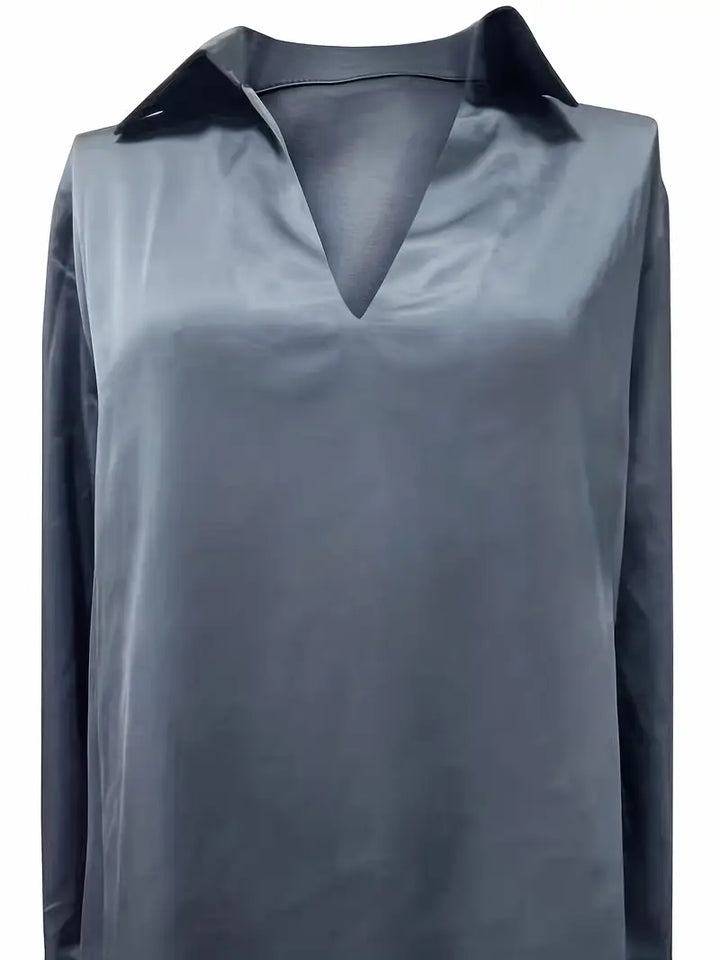 Naya™ – Elegant V-Neck Blouse for Day-to-Night Confidence