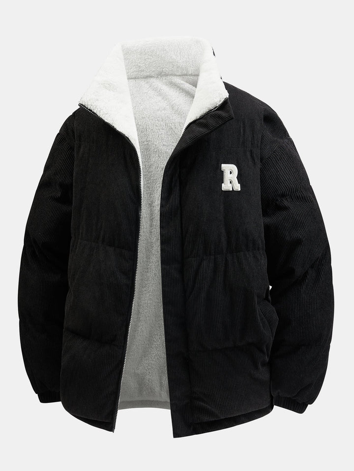 Reversible teddy fleece corduroy jacket