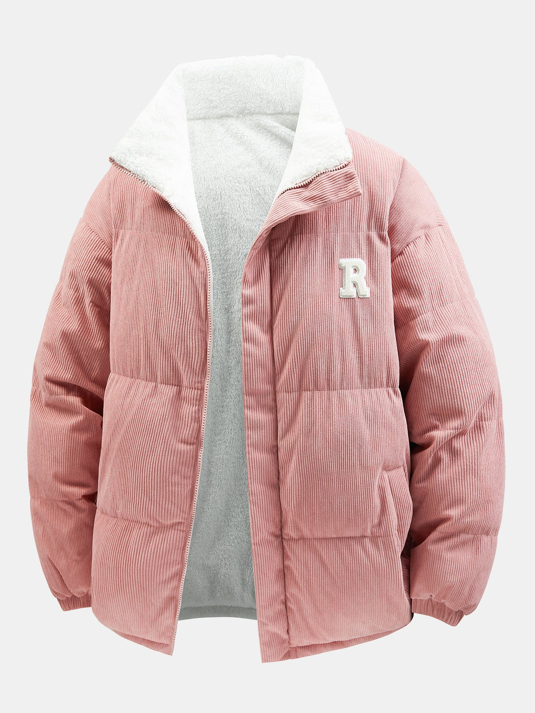 Reversible teddy fleece corduroy jacket