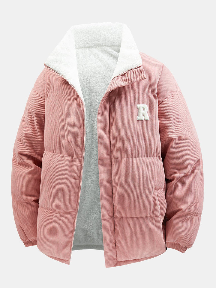 Reversible teddy fleece corduroy jacket