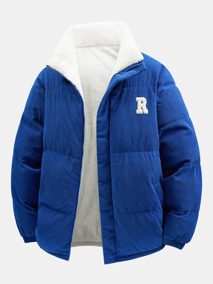 Reversible teddy fleece corduroy jacket