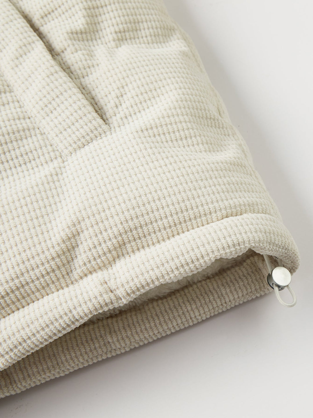 Teddy-lined corduroy quilted jacket with hood