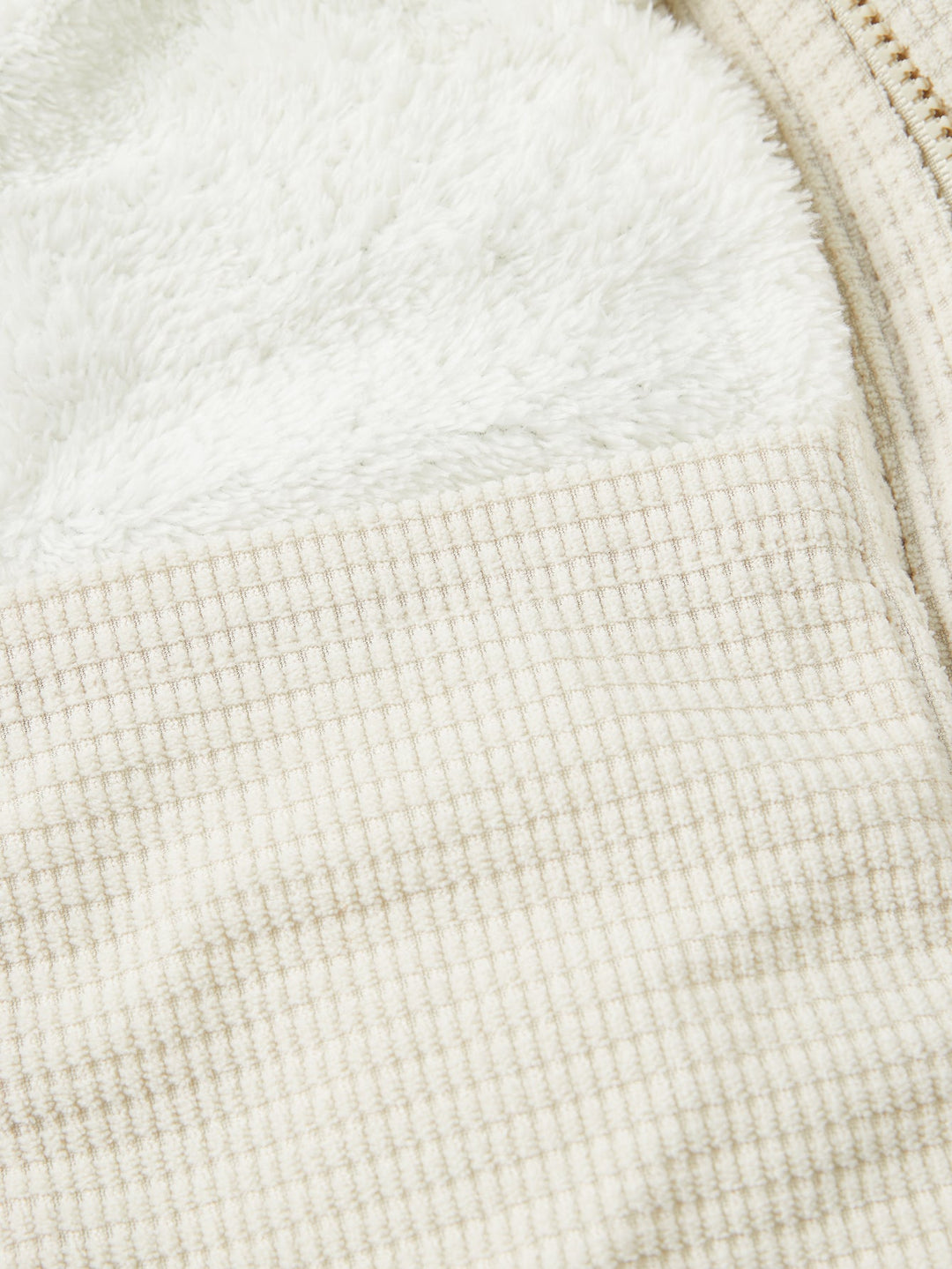 Teddy-lined corduroy quilted jacket with hood