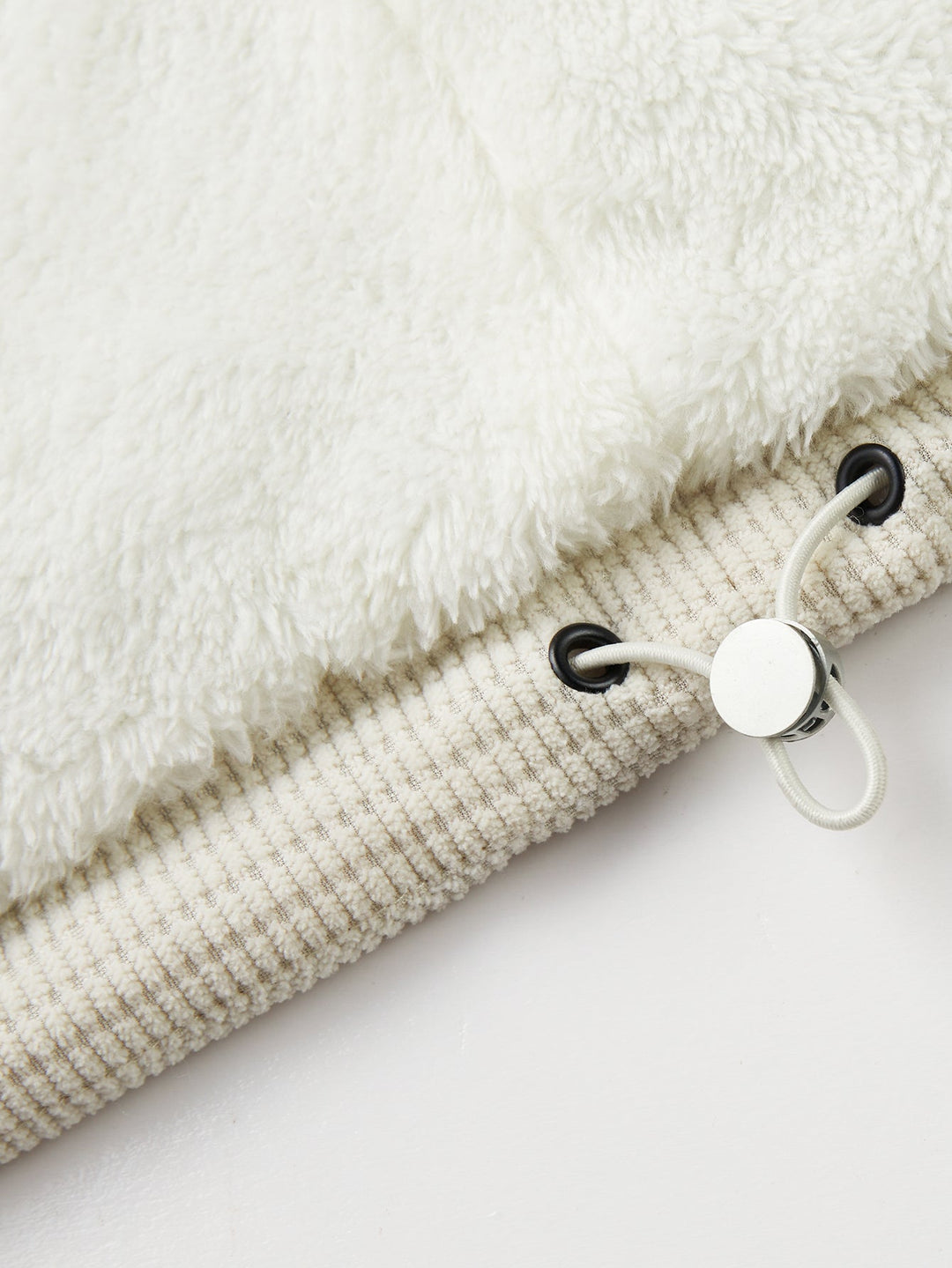 Teddy-lined corduroy quilted jacket with hood