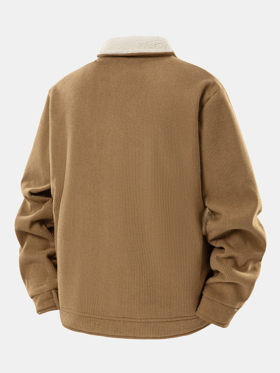 Teddy gevoerde ritssluiting corduroy jas