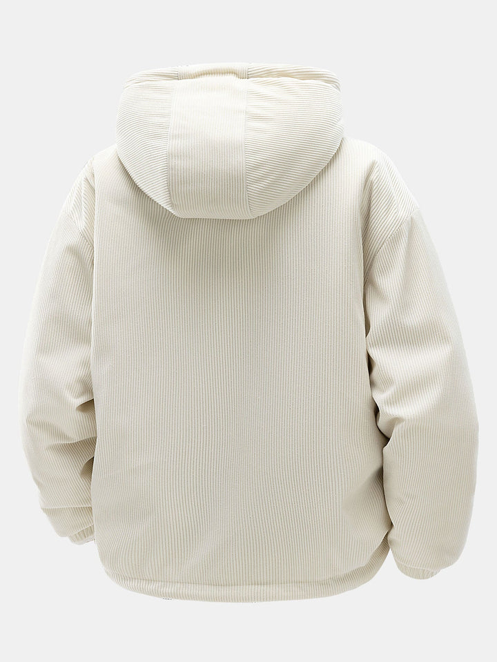 Teddy corduroy reversible jacket with hood