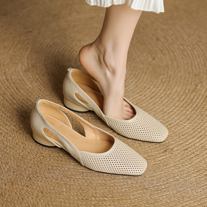 Serisse Mesh Leather Heels