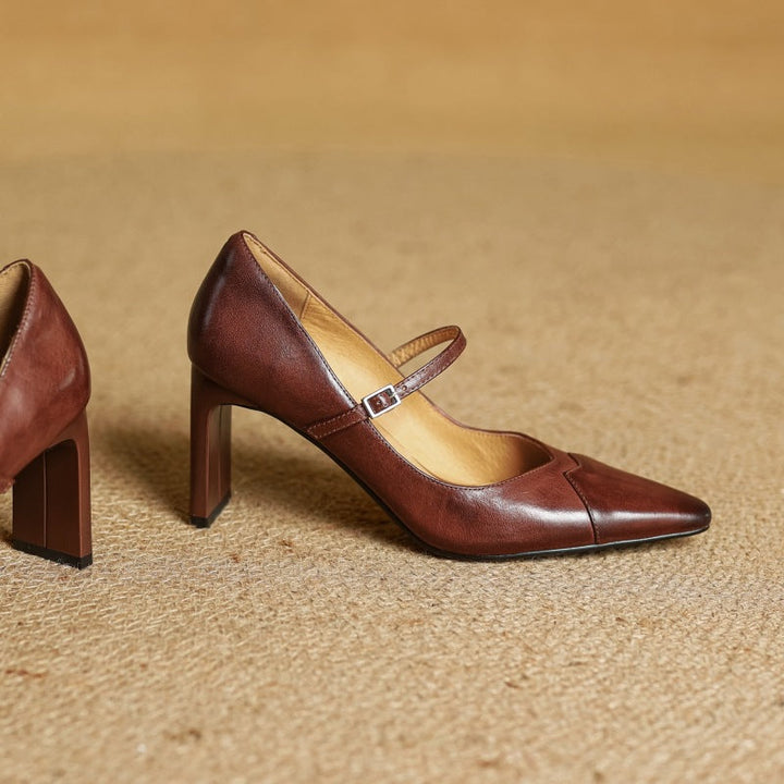 Rivelle Mary-Strap Leather Pumps