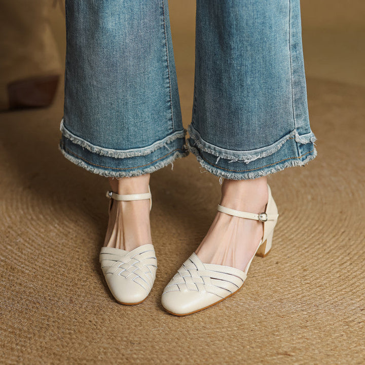 Marais Woven Leather Heels