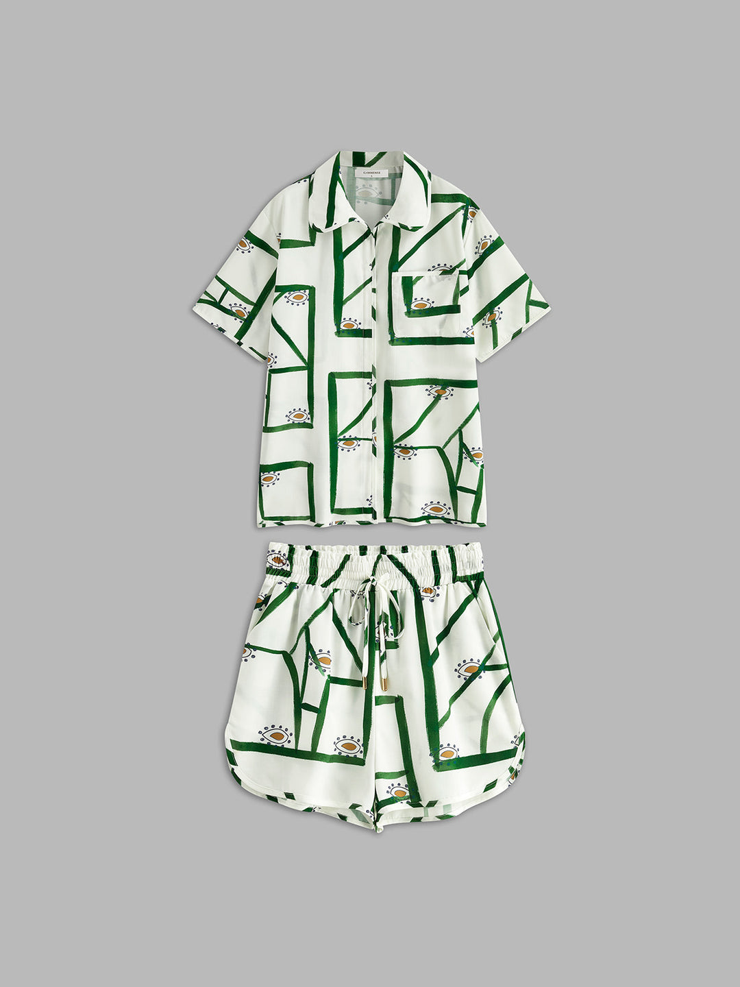 Camille l Print Drawstring Shorts Set
