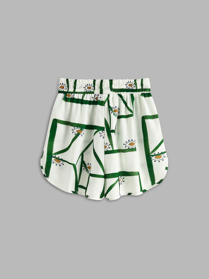 Camille l Print Drawstring Shorts Set