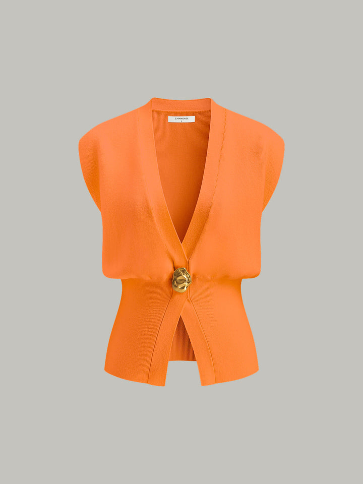 Isabelle l V-Neck Buttoned Detail Sweater Vest