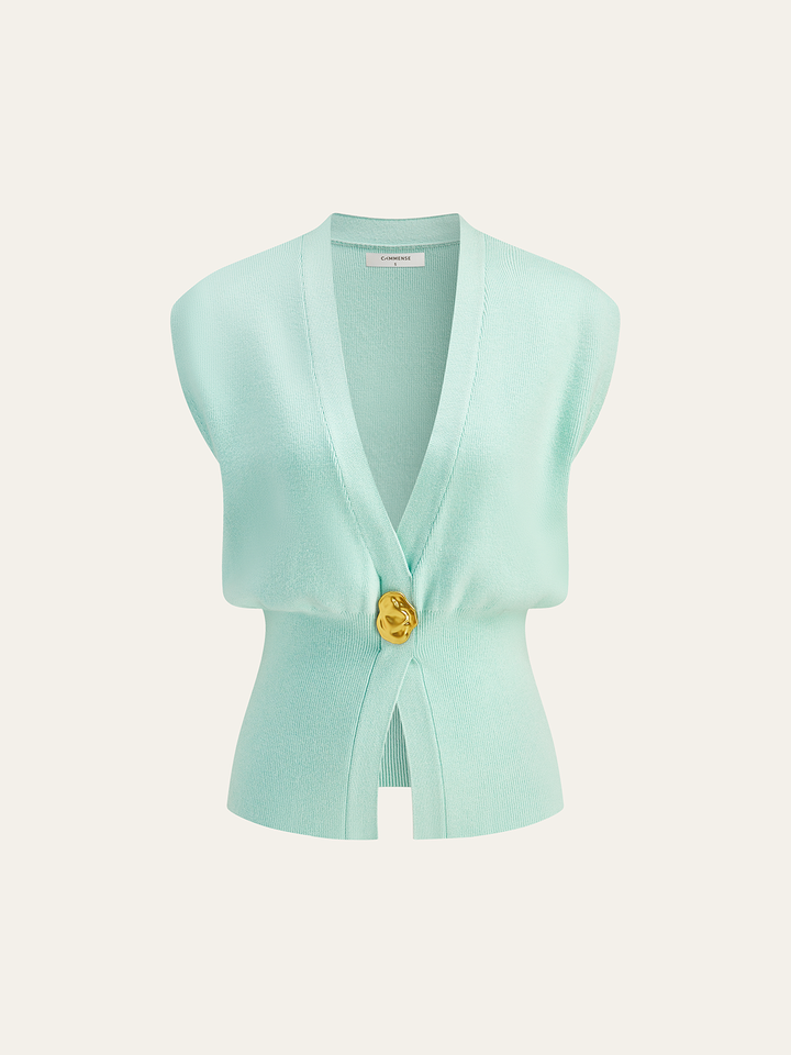 Isabelle l V-Neck Buttoned Detail Sweater Vest