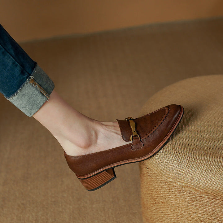 Virelle Metal-Bit Leather Loafers