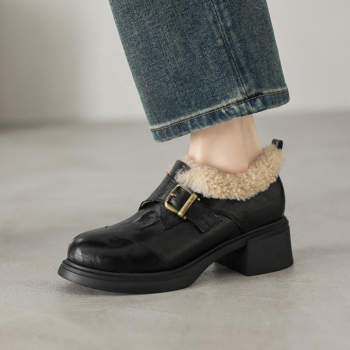 Ellesmere Shearling Leather Oxford Heels