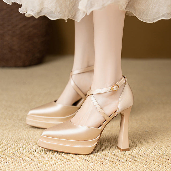 Aure Cross-Strap Platform Heels