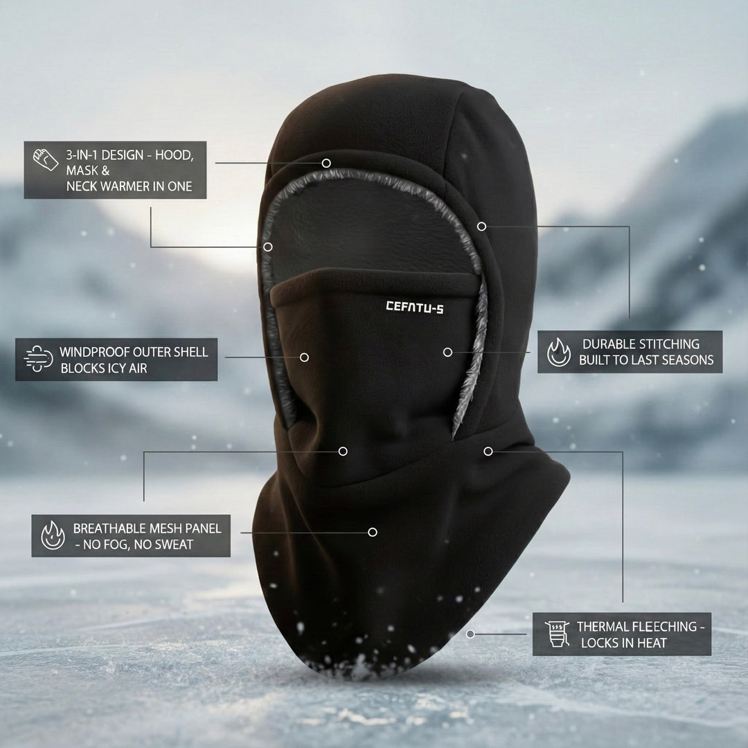 Oliver l ThermaFleece Windproof Hat, Mask & Neck Warmer