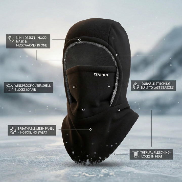 Oliver l ThermaFleece Windproof Hat, Mask & Neck Warmer