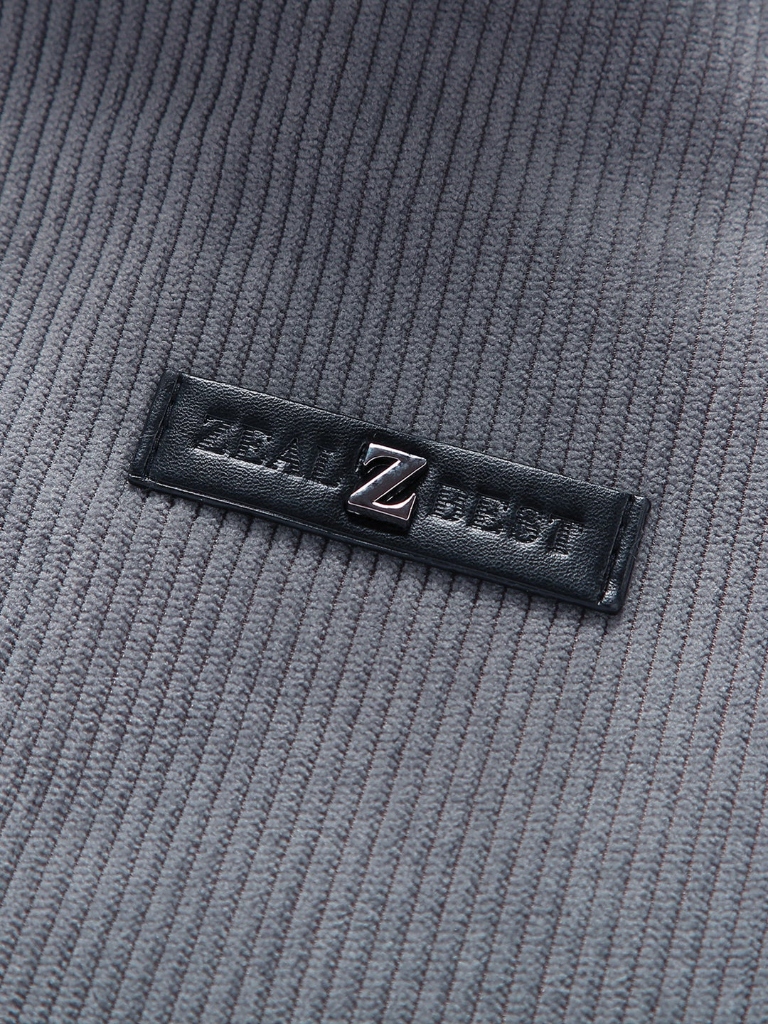 Teddy-lined corduroy jacket with zipper closure