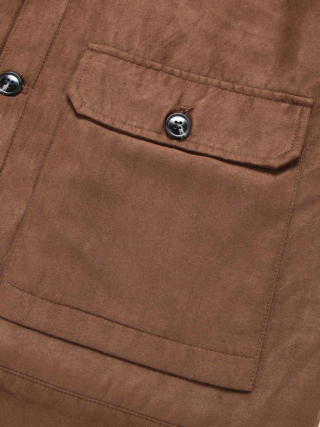 Suede jacket lined with teddy fabric and pockets