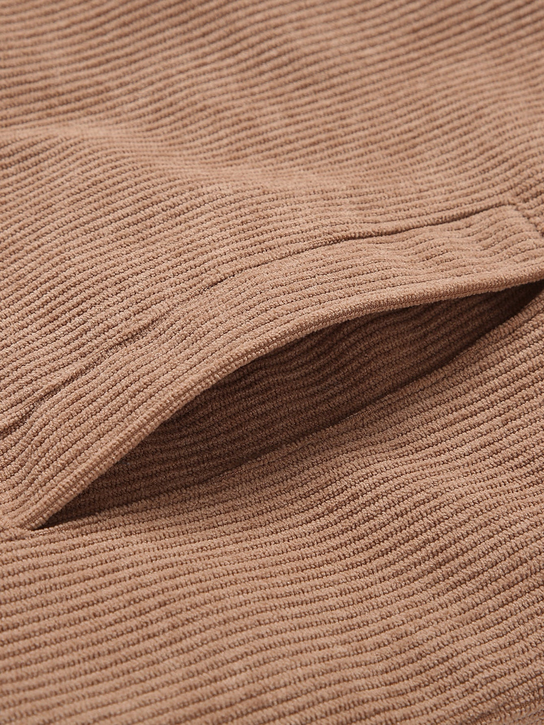 Corduroy jacket with zipper, teddy lining, and pockets