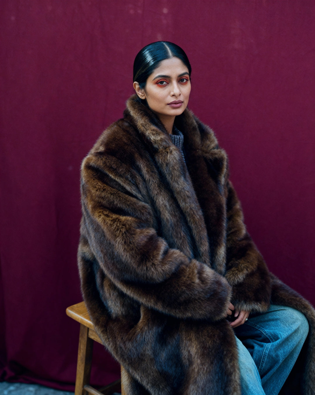 Mirella Longline Faux-Fur