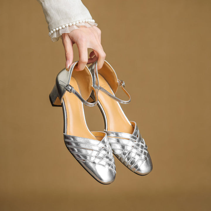 Marais Woven Leather Heels