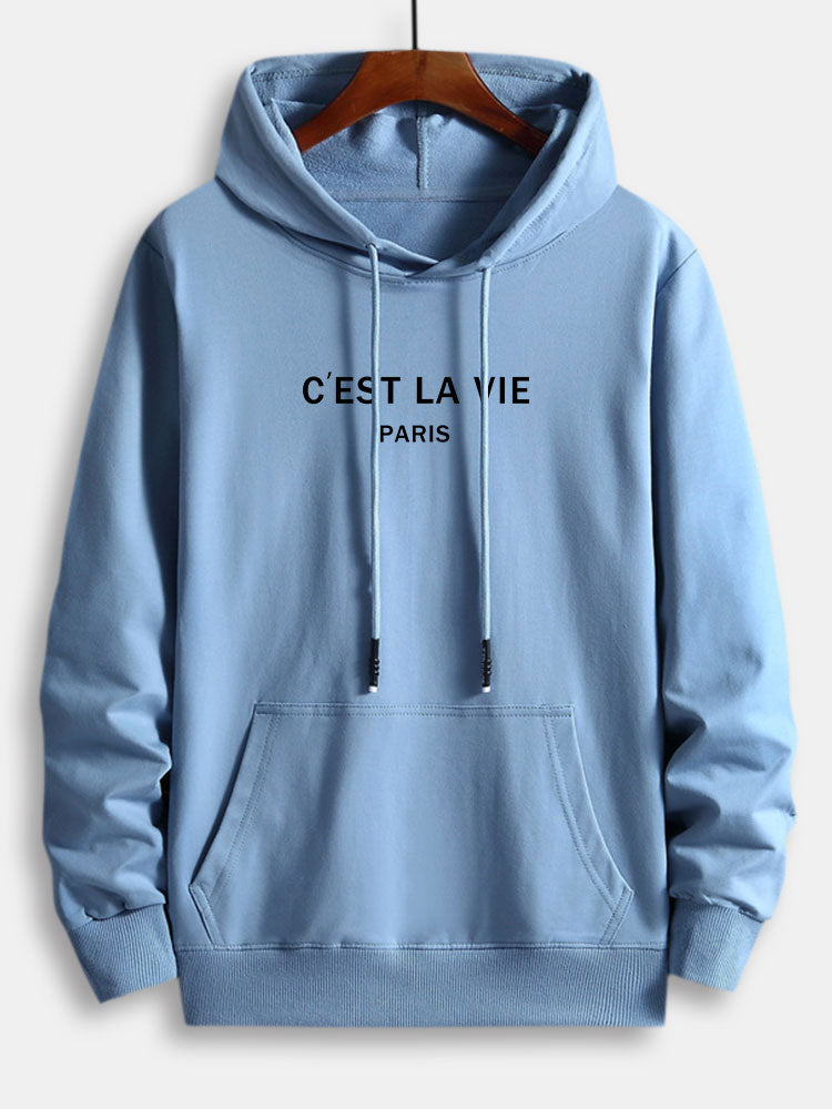 Paris Letter Print Katoenen Hoodie