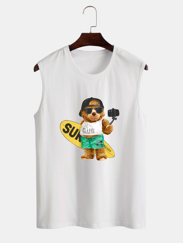 Surf Bear Print Tanktop
