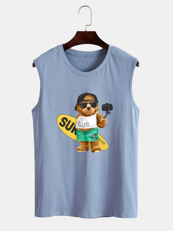 Surf Bear Print Tanktop