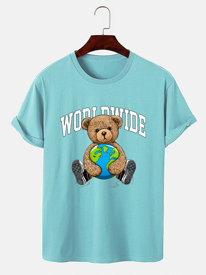 Wereldwijde Beer Print T-Shirt