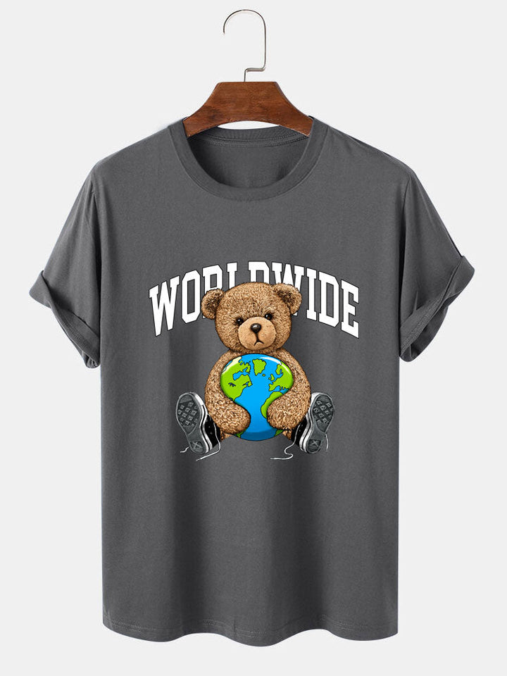 Wereldwijde Beer Print T-Shirt