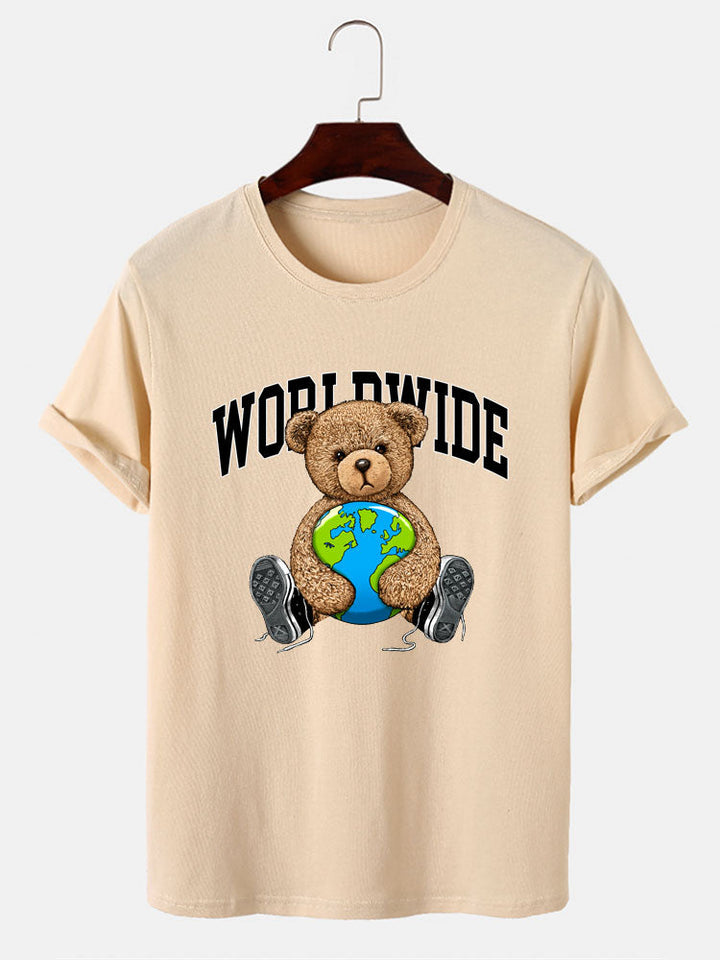 Wereldwijde Beer Print T-Shirt