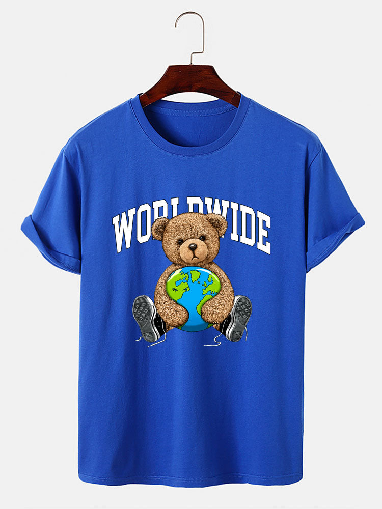 Wereldwijde Beer Print T-Shirt