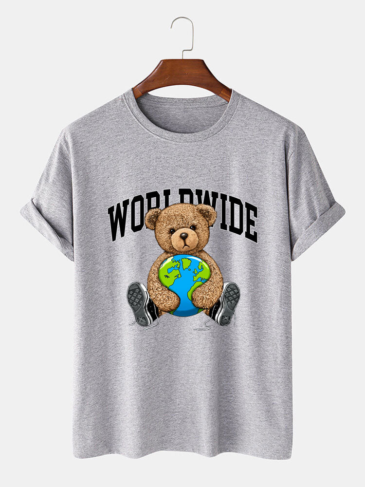 Wereldwijde Beer Print T-Shirt