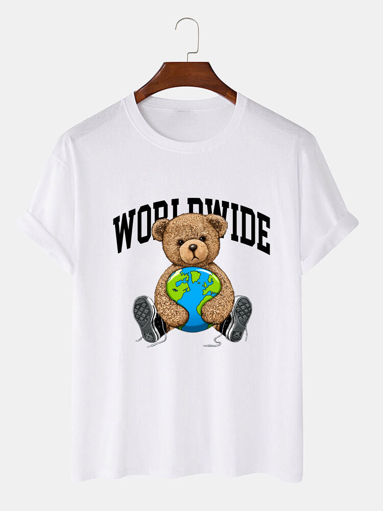 Wereldwijde Beer Print T-Shirt