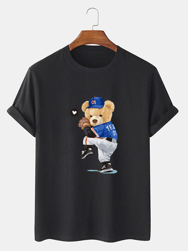 Baseball Beer Beer Print T-Shirt