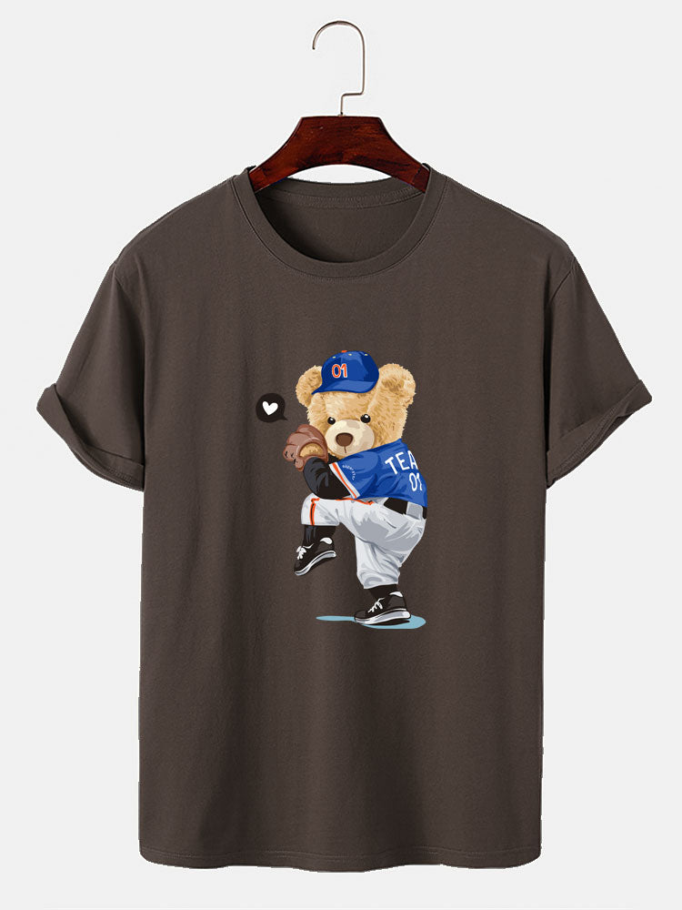 Baseball Beer Beer Print T-Shirt