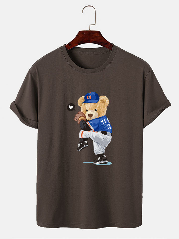 Baseball Beer Beer Print T-Shirt