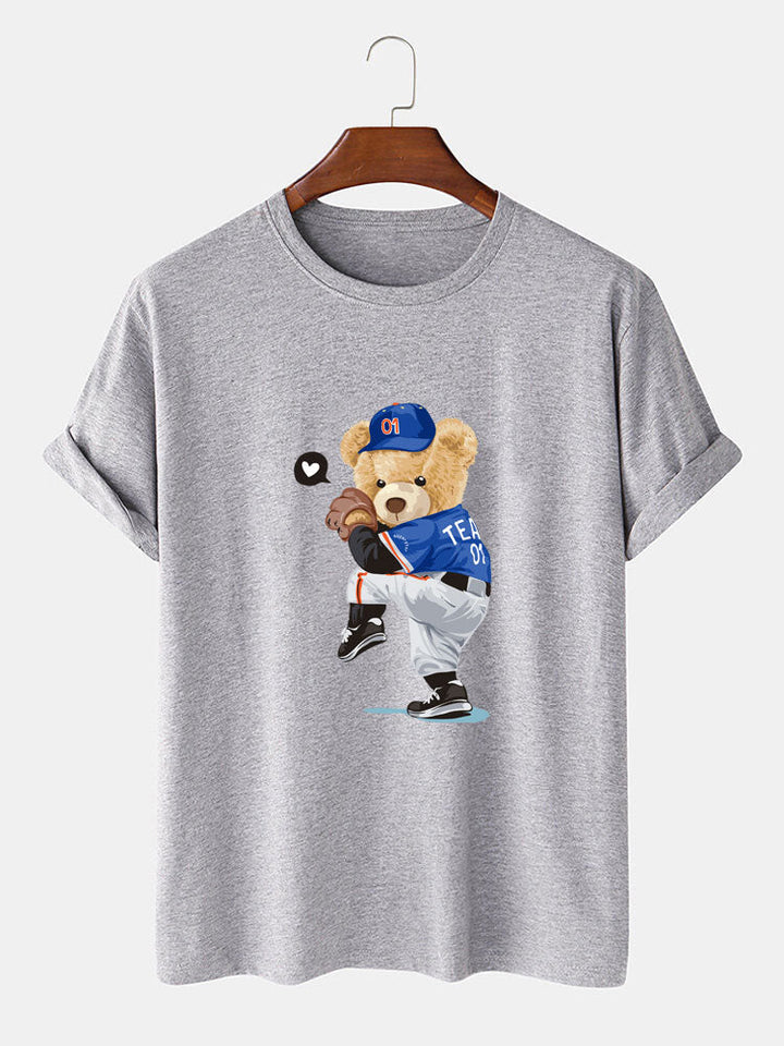 Baseball Beer Beer Print T-Shirt