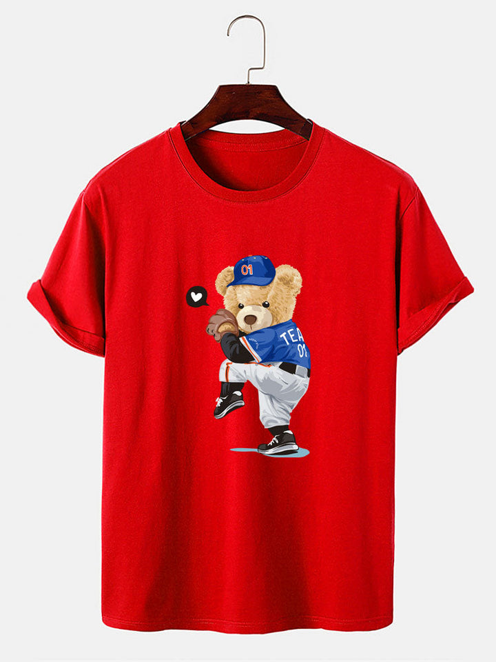 Baseball Beer Beer Print T-Shirt