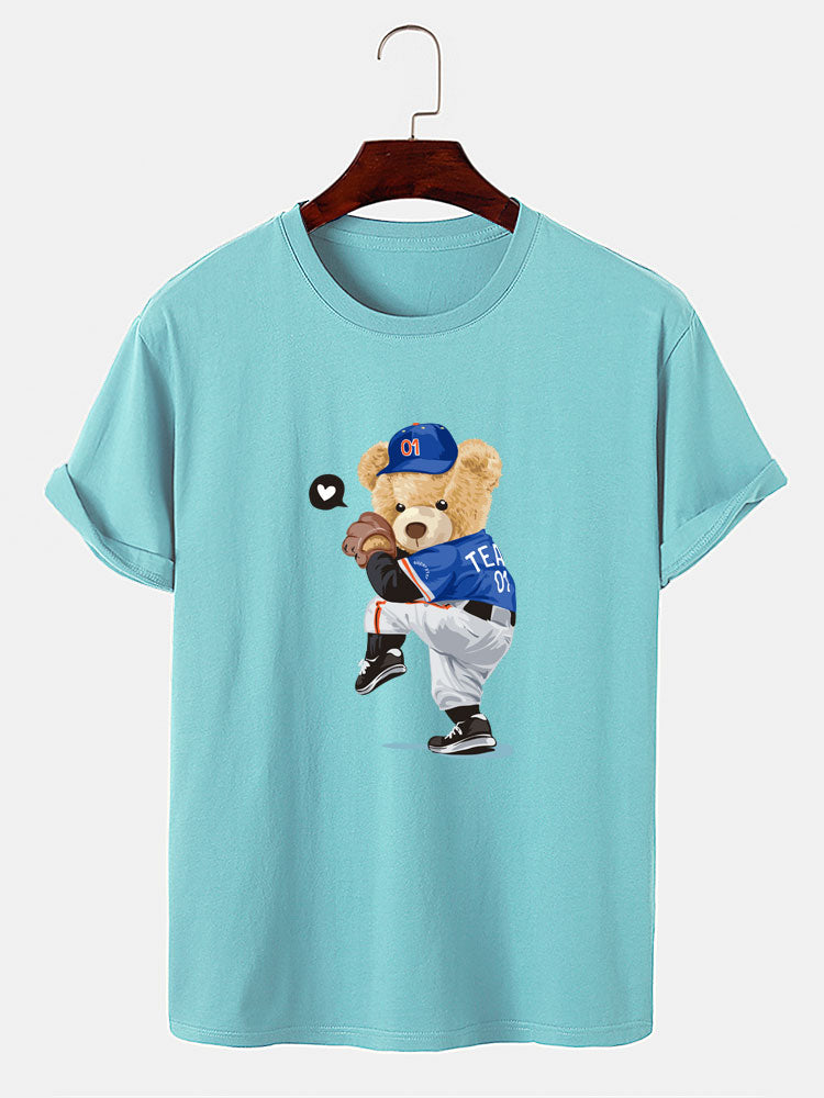 Baseball Beer Beer Print T-Shirt