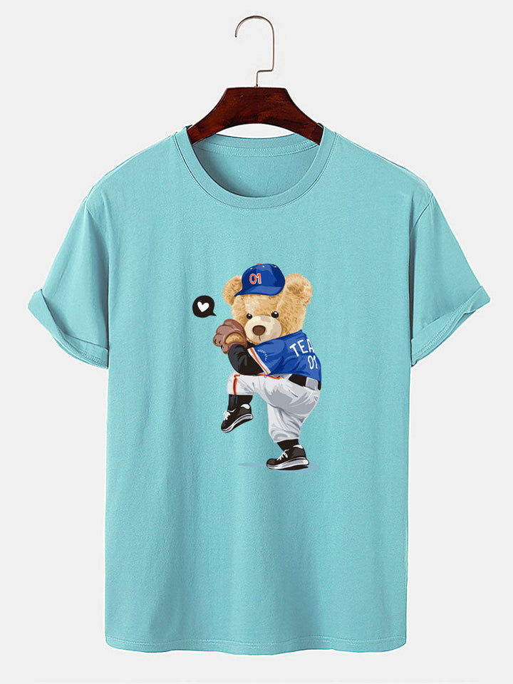 Baseball Beer Beer Print T-Shirt