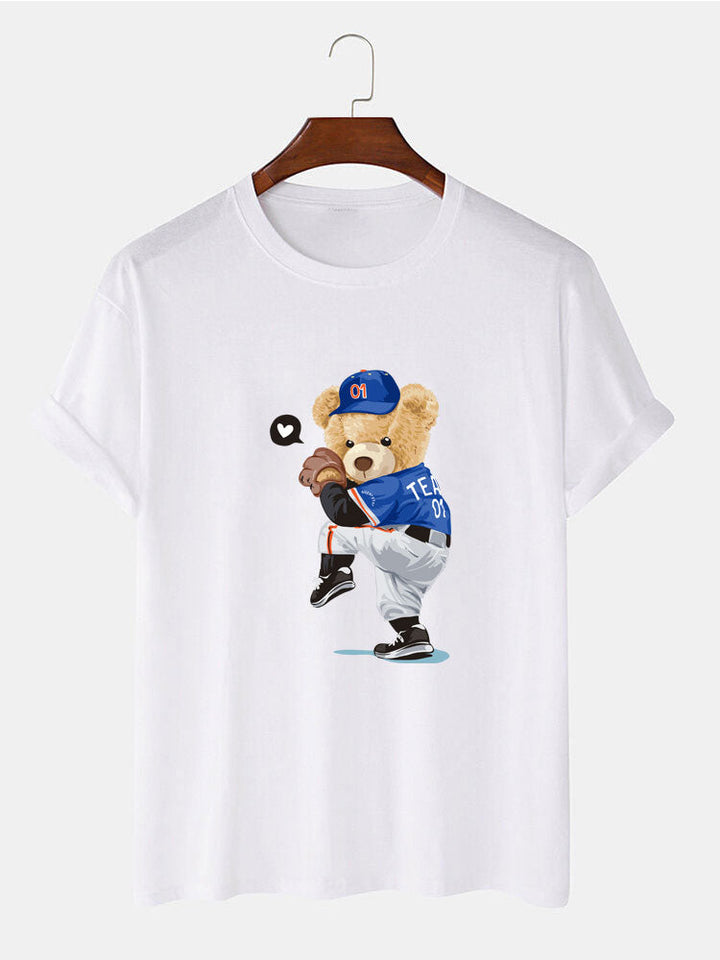 Baseball Beer Beer Print T-Shirt