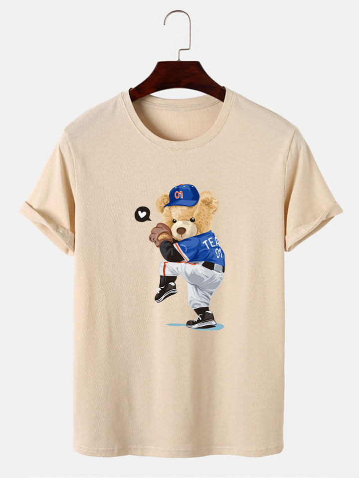 Baseball Beer Beer Print T-Shirt
