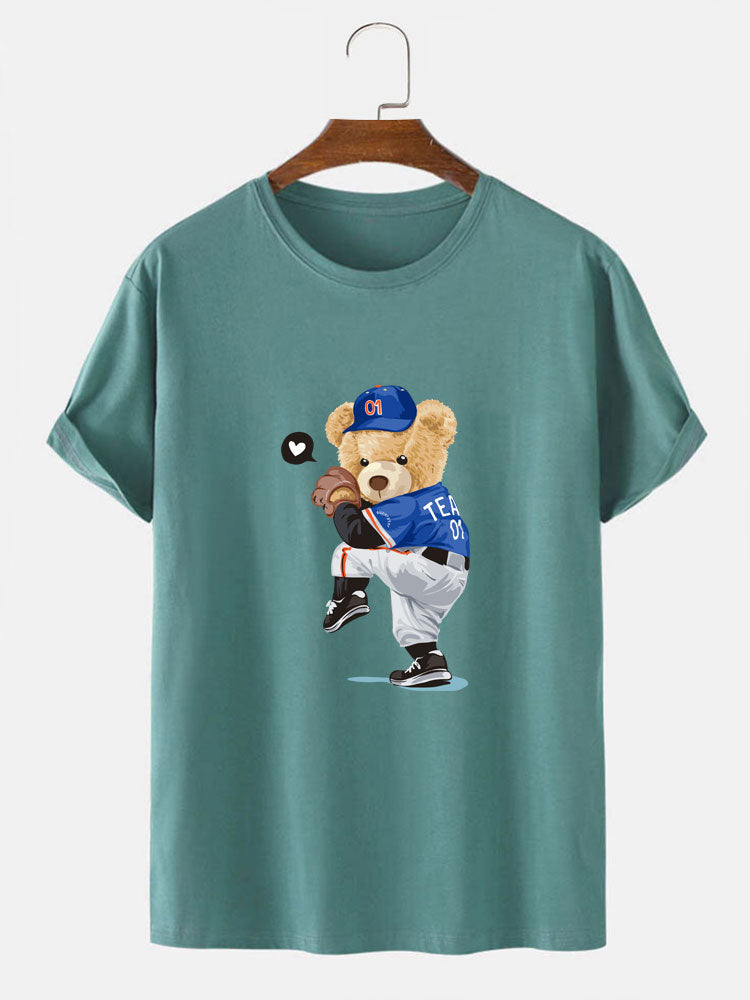 Baseball Beer Beer Print T-Shirt