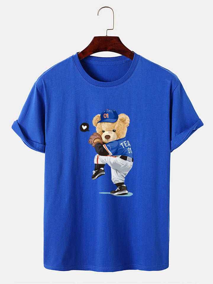 Baseball Beer Beer Print T-Shirt
