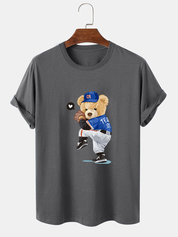 Baseball Beer Beer Print T-Shirt