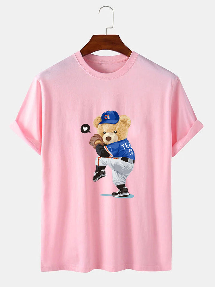 Baseball Beer Beer Print T-Shirt